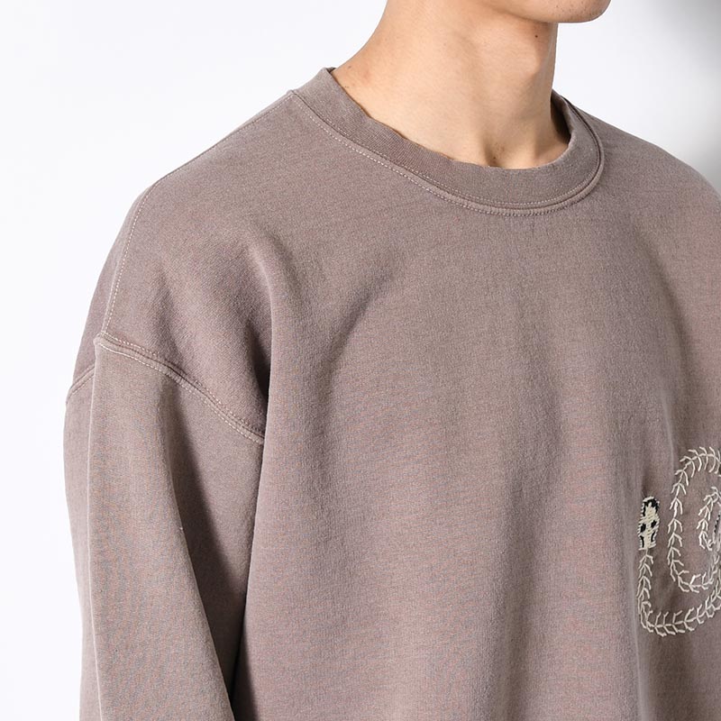 SWEATSHIRT "MEXICAN SKULL" -LIGHT GRAY OVERDYE-