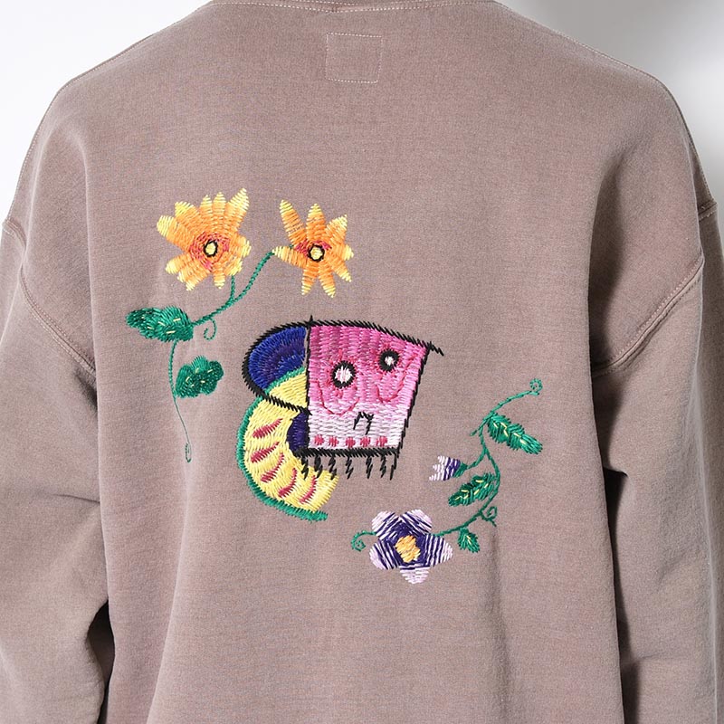 SWEATSHIRT "MEXICAN SKULL" -LIGHT GRAY OVERDYE-