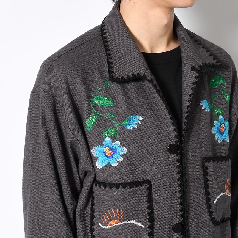 MEXICAN EMBROIDERY JACKET -CHARCOAL-