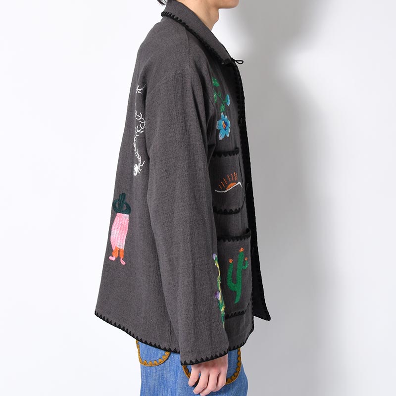 MEXICAN EMBROIDERY JACKET -CHARCOAL-