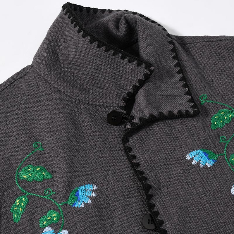 MEXICAN EMBROIDERY JACKET -CHARCOAL-