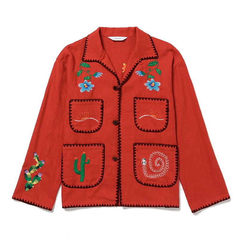 MEXICAN EMBROIDERY JACKET -RED-