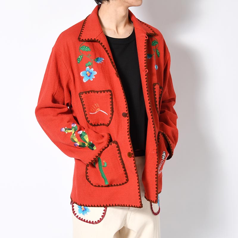 MEXICAN EMBROIDERY JACKET -RED-