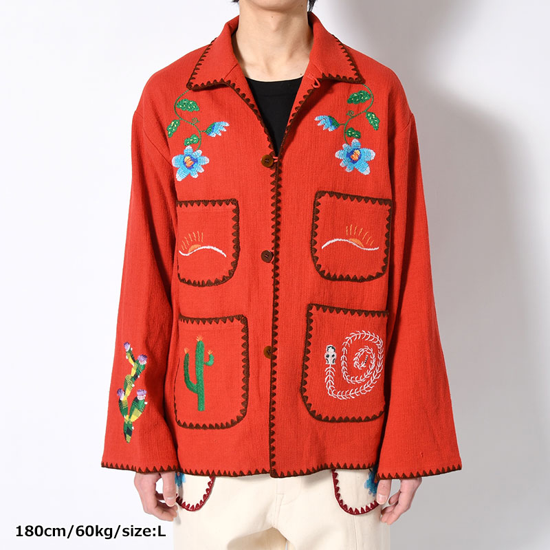 MEXICAN EMBROIDERY JACKET -RED-