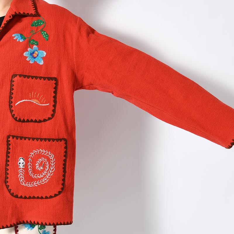 MEXICAN EMBROIDERY JACKET -RED-