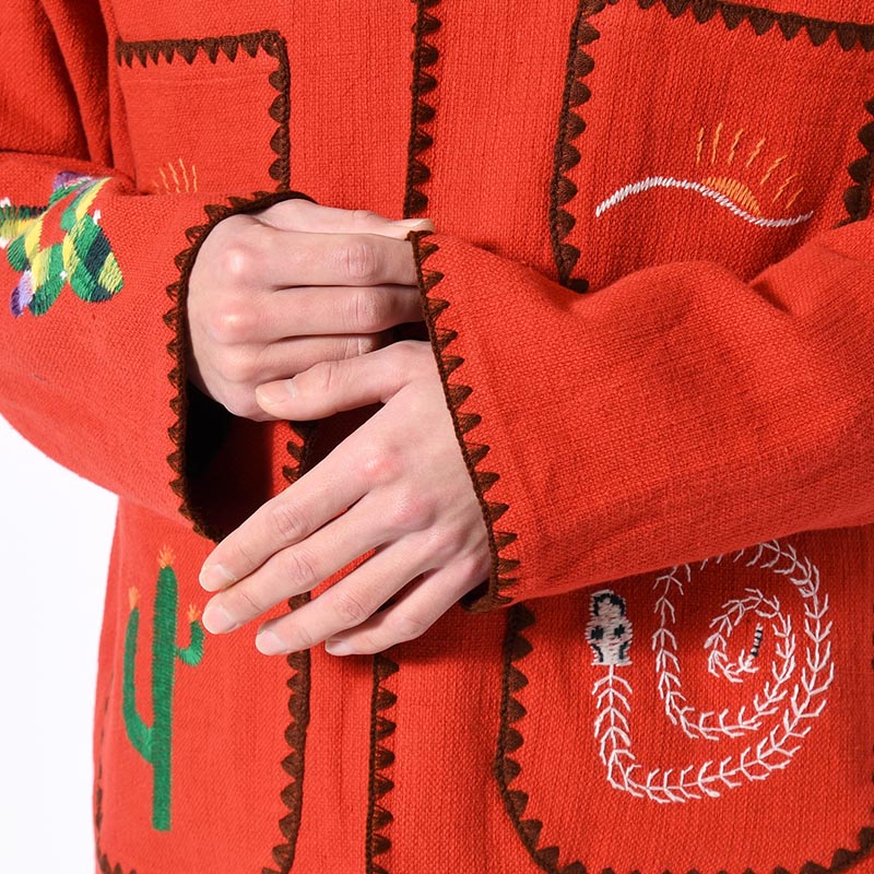 MEXICAN EMBROIDERY JACKET -RED-