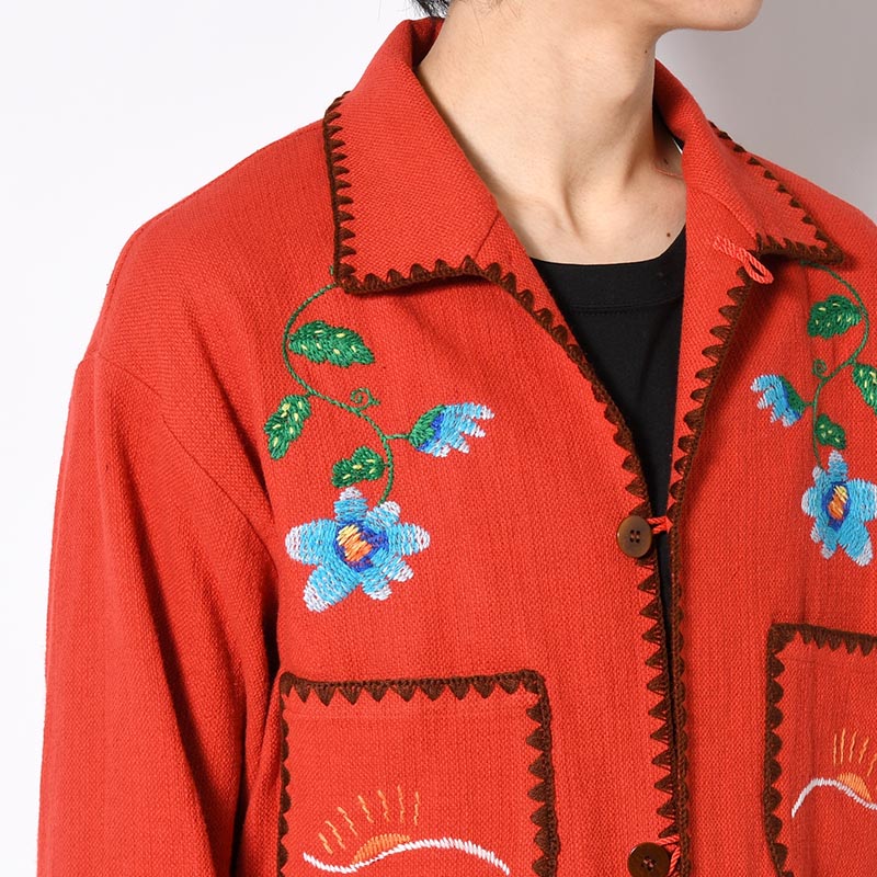 MEXICAN EMBROIDERY JACKET -RED-