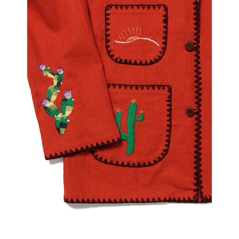 MEXICAN EMBROIDERY JACKET -RED-