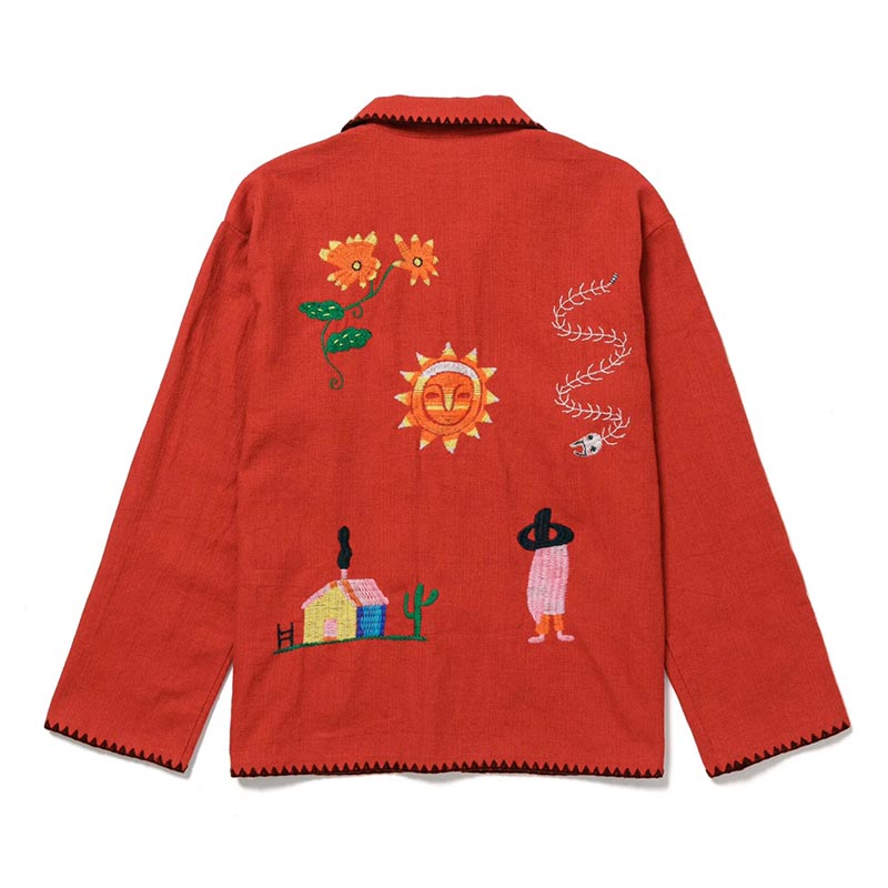 MEXICAN EMBROIDERY JACKET -RED-