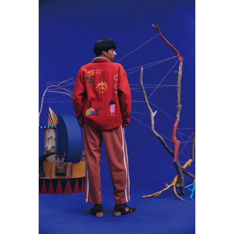 MEXICAN EMBROIDERY JACKET -RED-