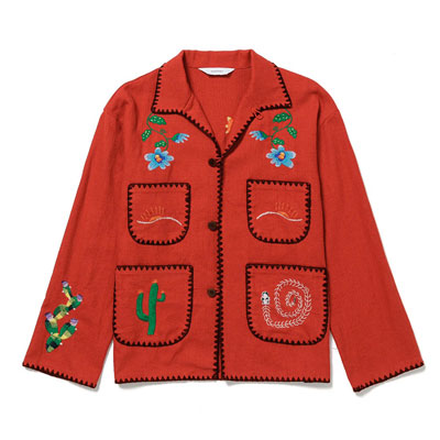 MEXICAN EMBROIDERY JACKET -RED-