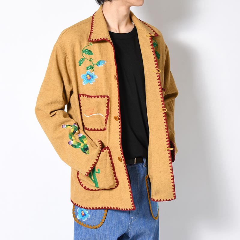 MEXICAN EMBROIDERY JACKET -MUSTARD-