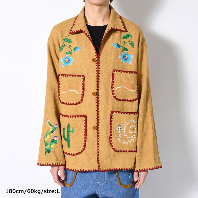 MEXICAN EMBROIDERY JACKET -MUSTARD-