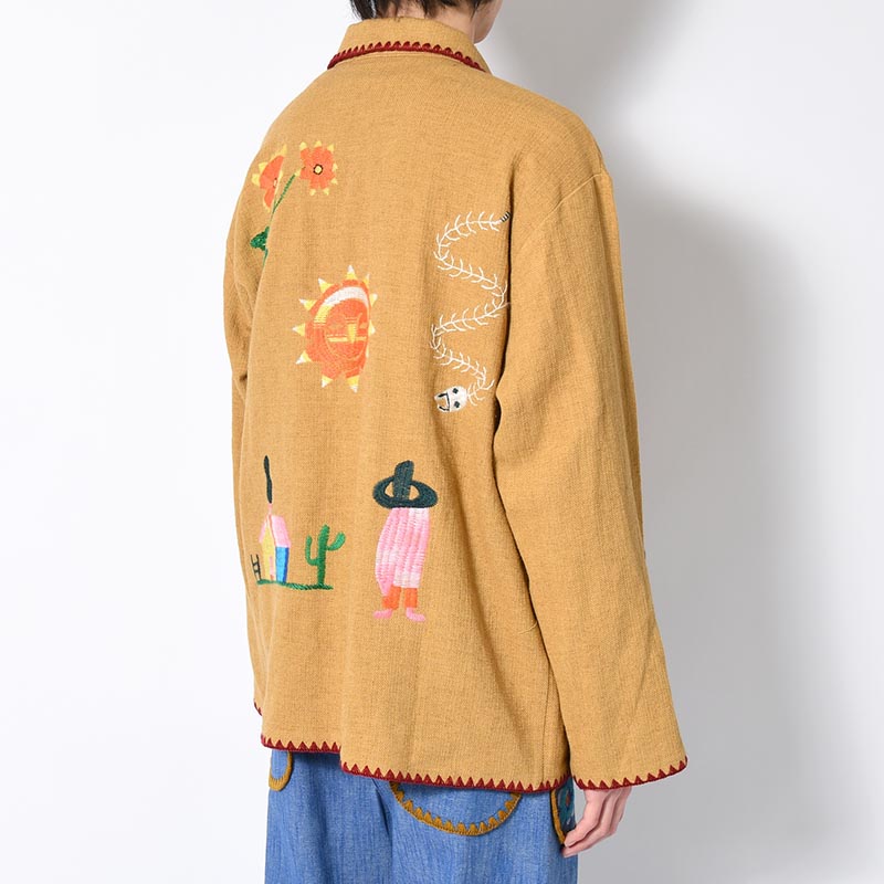 MEXICAN EMBROIDERY JACKET -MUSTARD-