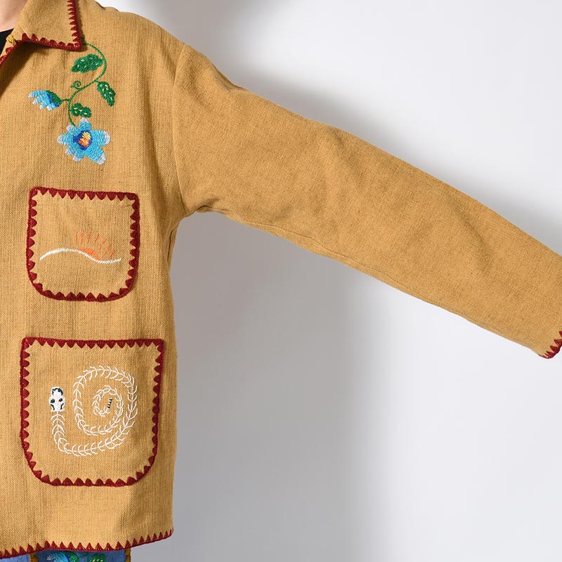 MEXICAN EMBROIDERY JACKET -MUSTARD-