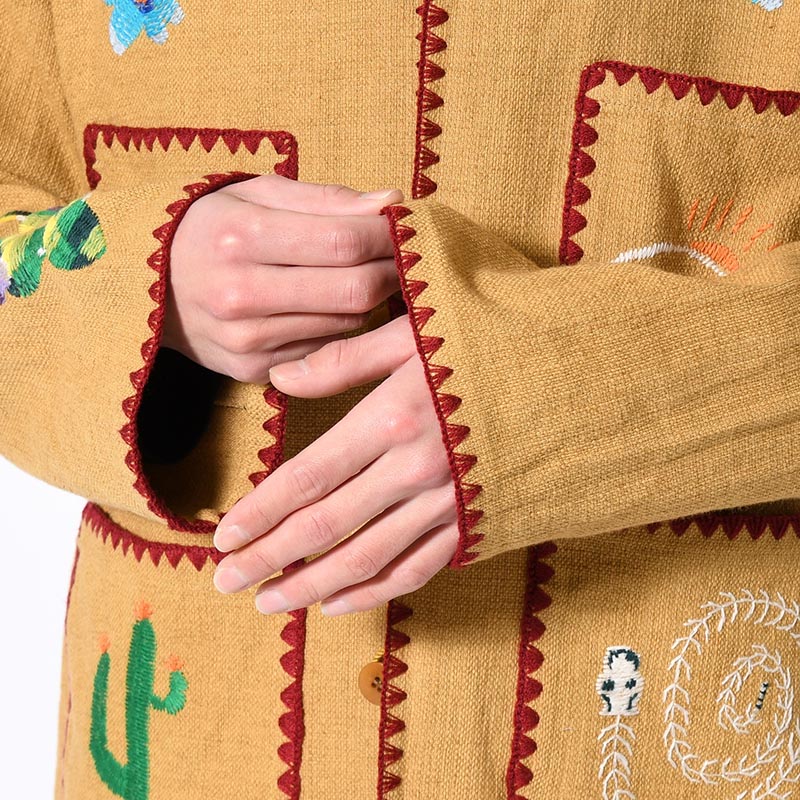 MEXICAN EMBROIDERY JACKET -MUSTARD-