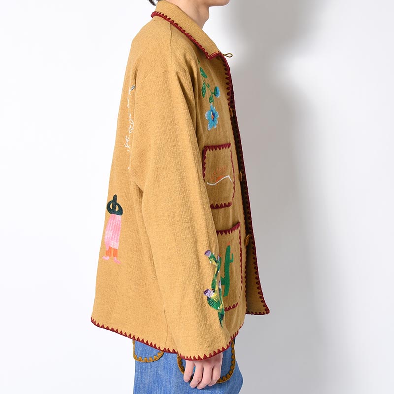 MEXICAN EMBROIDERY JACKET -MUSTARD-