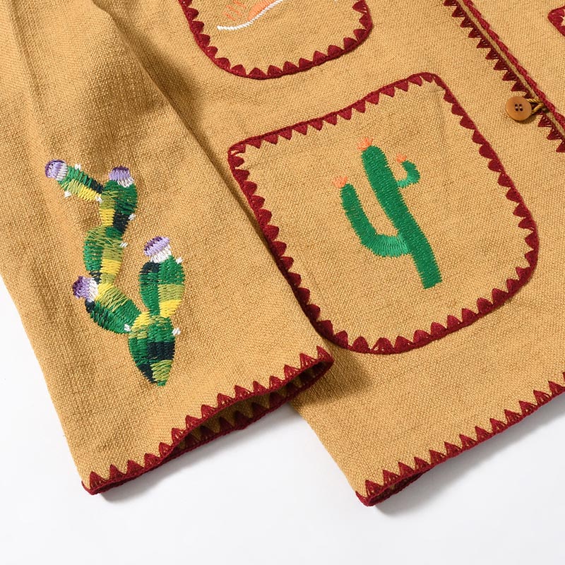 MEXICAN EMBROIDERY JACKET -MUSTARD-