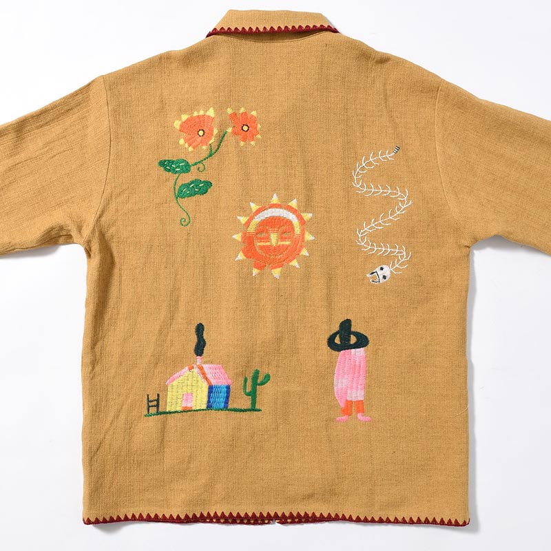 MEXICAN EMBROIDERY JACKET -MUSTARD-