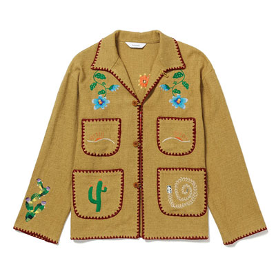 MEXICAN EMBROIDERY JACKET -MUSTARD-