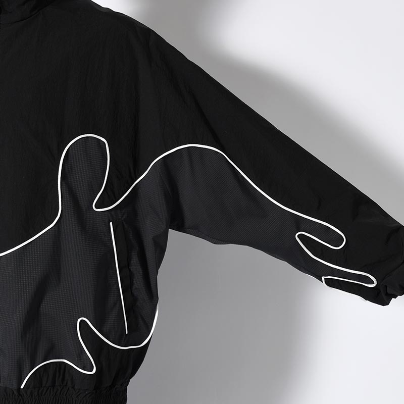 NYLON TRACK JACKET "MARIACHI" -BLACK-