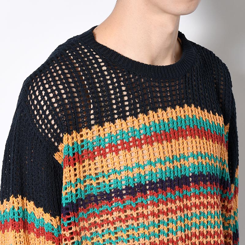 MESH KNIT "MEX BORDER" -NAVY-