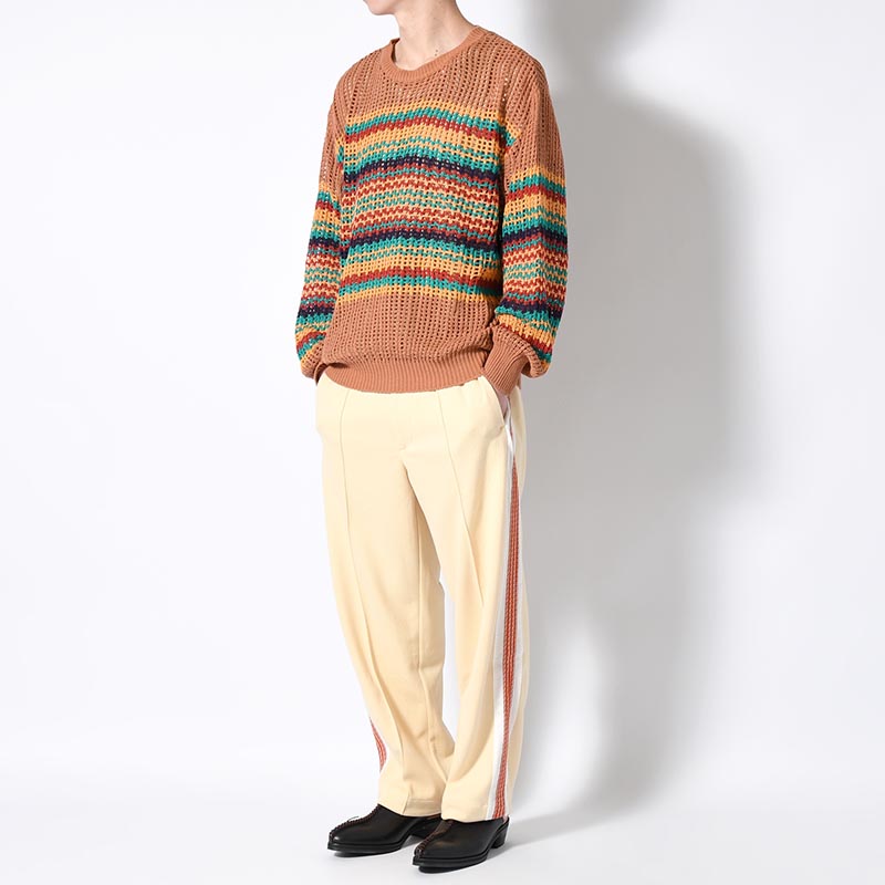 MESH KNIT "MEX BORDER" -LIGHT BROWN-