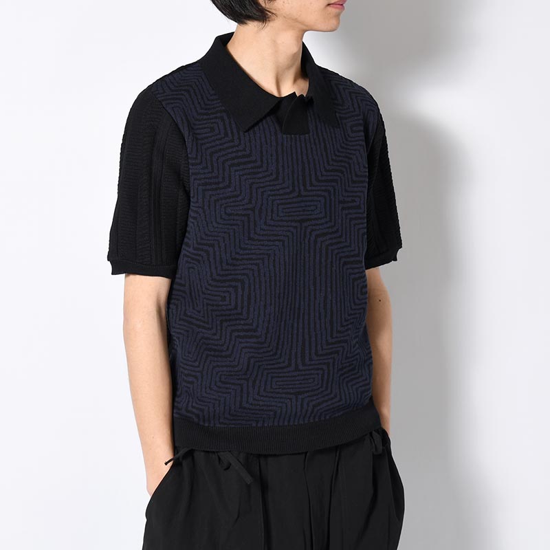 POLO KNIT "MOLAS" -BLACK-