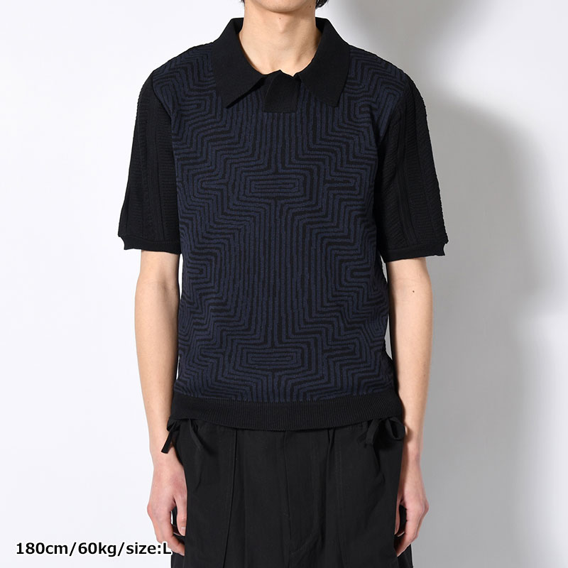 POLO KNIT "MOLAS" -BLACK-