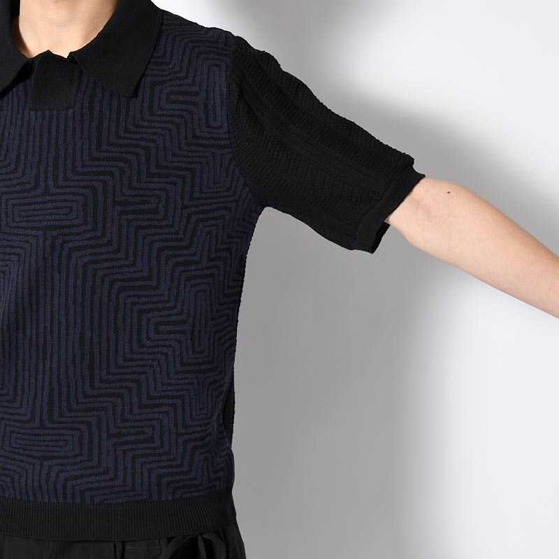 POLO KNIT "MOLAS" -BLACK-