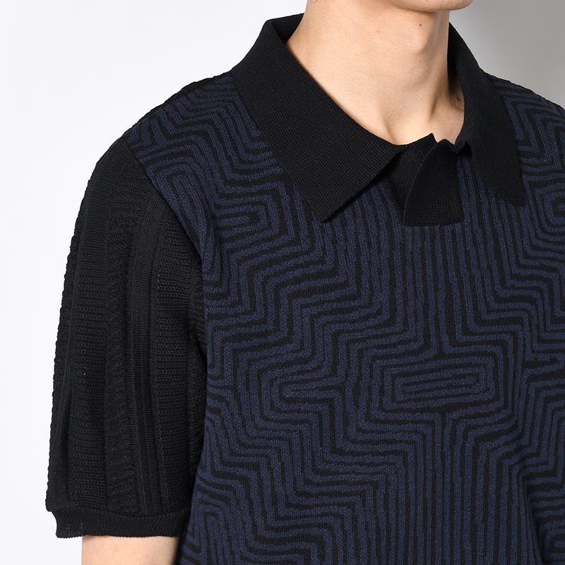 POLO KNIT "MOLAS" -BLACK-