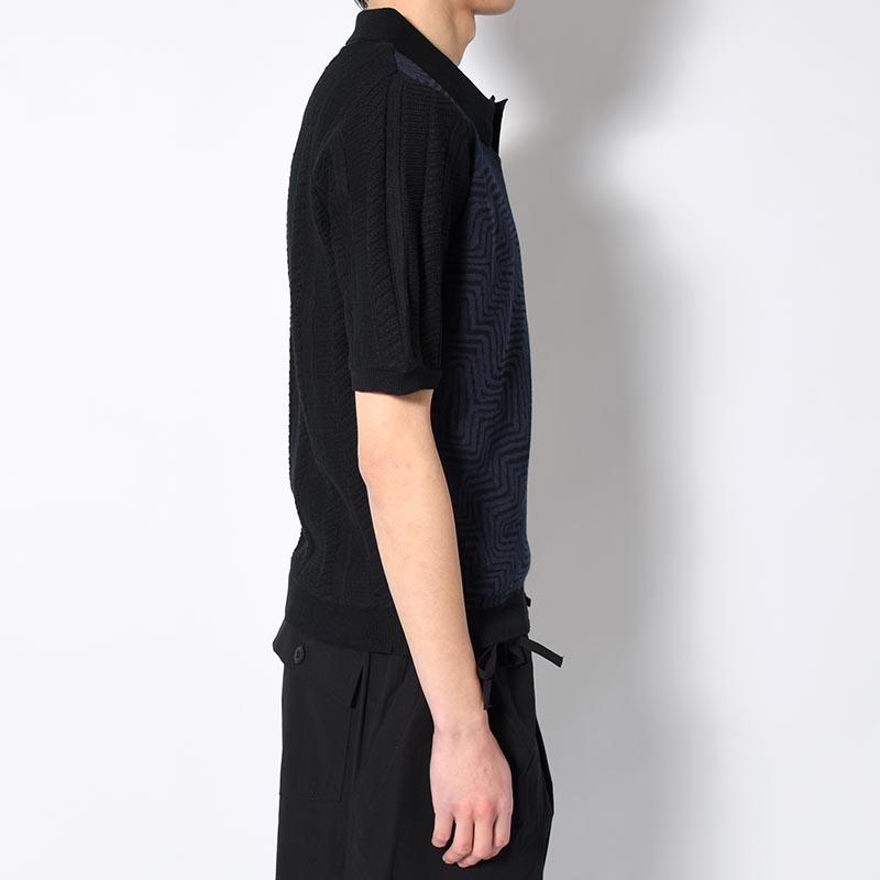 POLO KNIT "MOLAS" -BLACK-