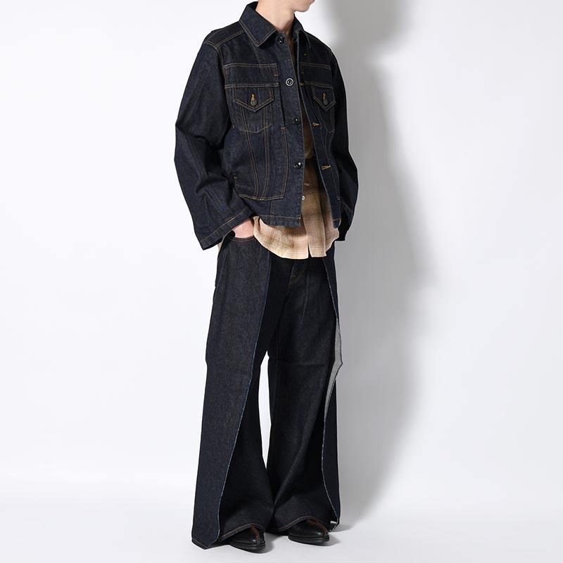 WRAP DENIM PANTS -INDIGO NAVY-