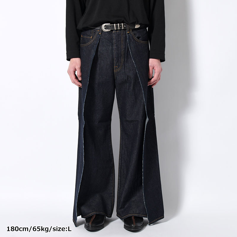 WRAP DENIM PANTS -INDIGO NAVY-