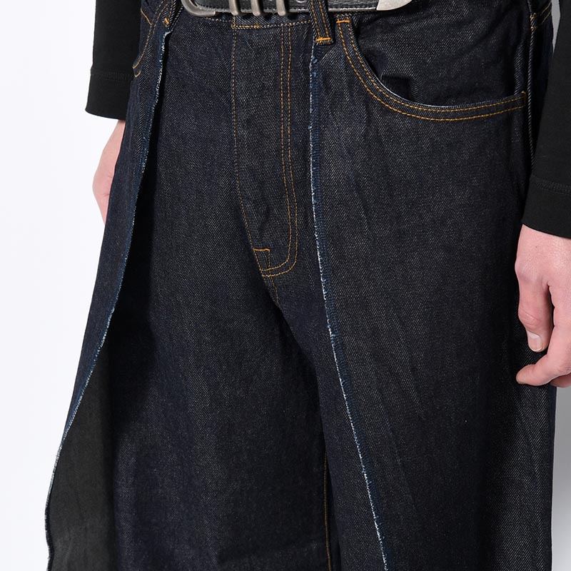 WRAP DENIM PANTS -INDIGO NAVY-