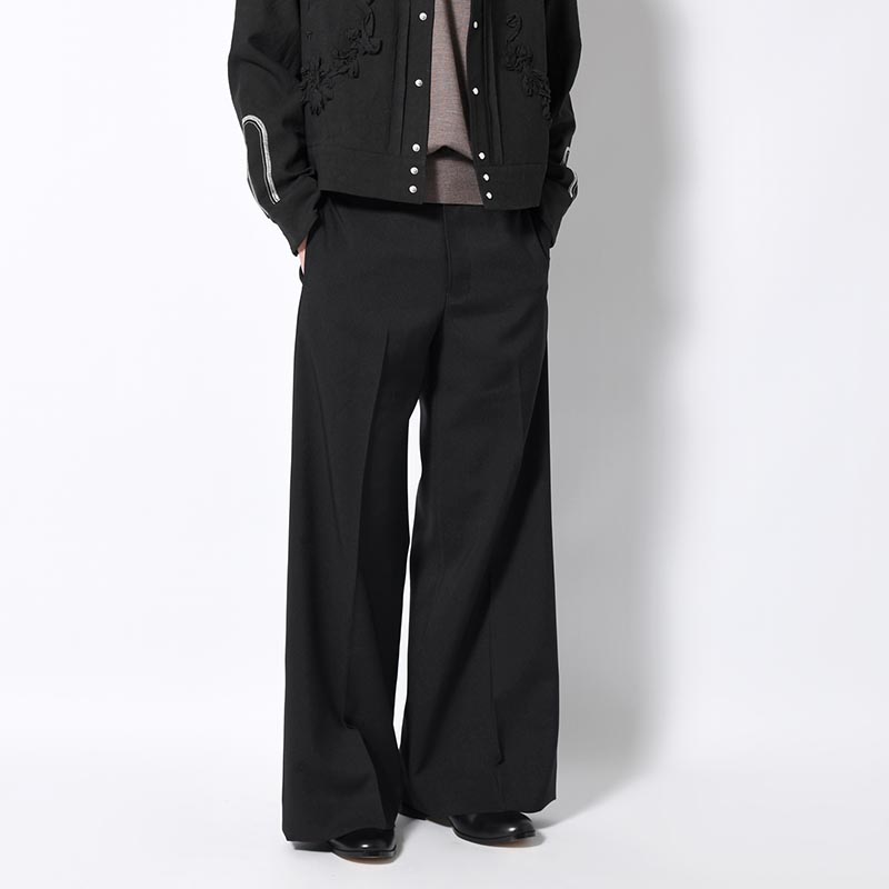 FLARE SILHOUETTE SLACKS -BLACK-