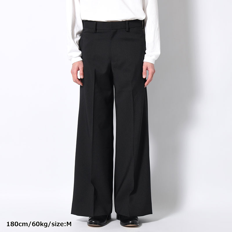 FLARE SILHOUETTE SLACKS -BLACK-