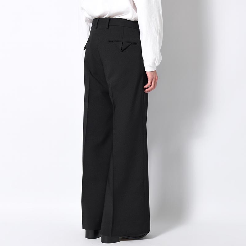 FLARE SILHOUETTE SLACKS -BLACK-