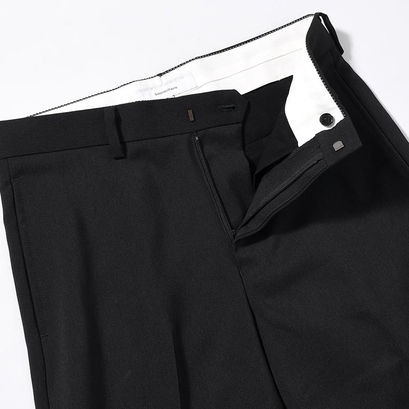 FLARE SILHOUETTE SLACKS -BLACK-