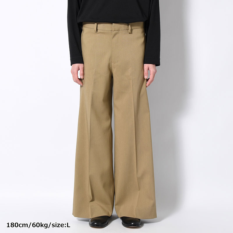 FLARE SILHOUETTE SLACKS -BEIGE-