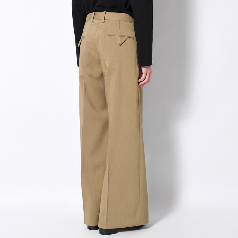 FLARE SILHOUETTE SLACKS -BEIGE-