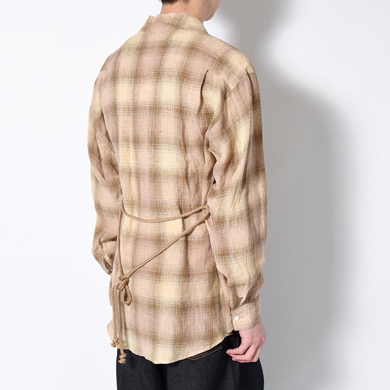 WA-NECK CHECK SHIRT -SHADOW YELLOW-