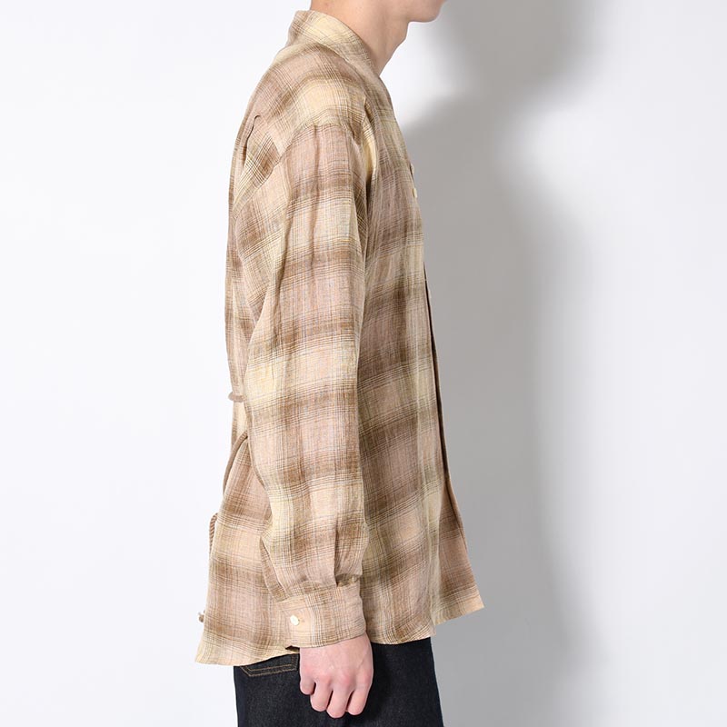 WA-NECK CHECK SHIRT -SHADOW YELLOW-