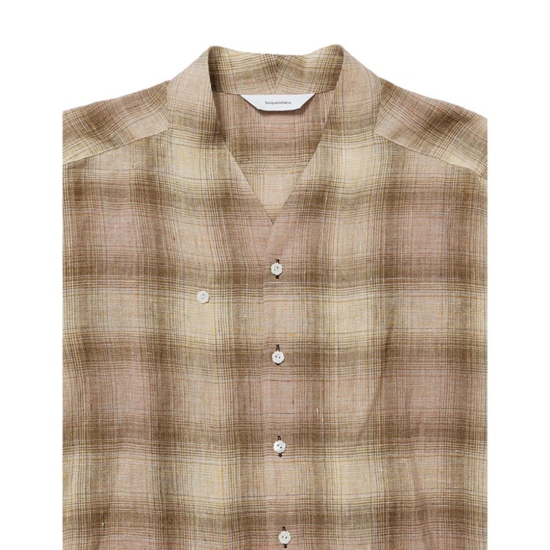 WA-NECK CHECK SHIRT -SHADOW YELLOW-