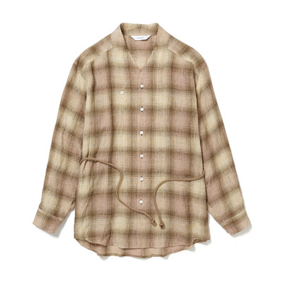 WA-NECK CHECK SHIRT -SHADOW YELLOW-