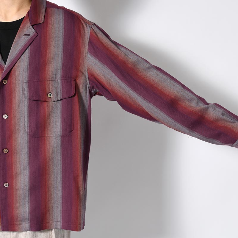 ASYMMETRY COLLAR SHIRT -RED CHECK-