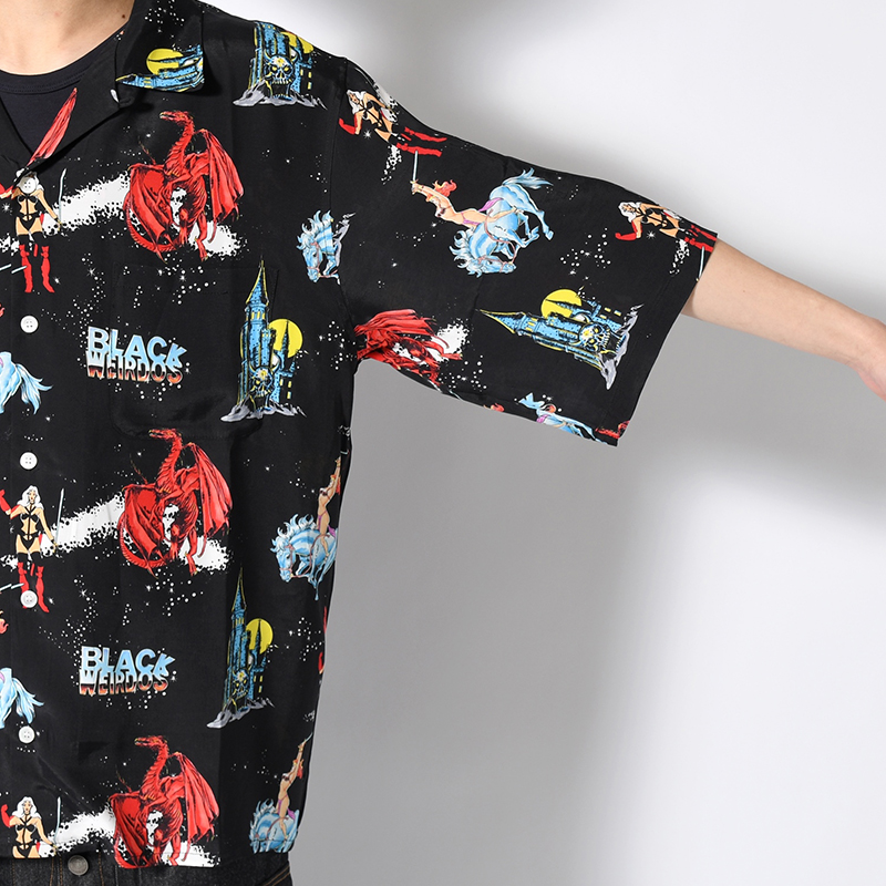 HEAVY METAL ALOHA SHIRT -BLACK-