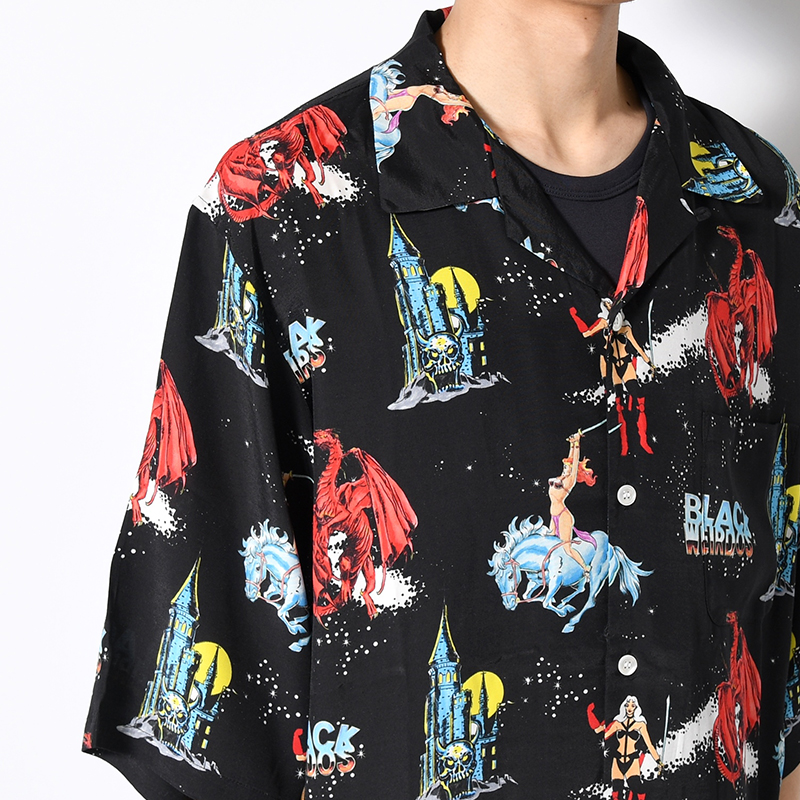 HEAVY METAL ALOHA SHIRT -BLACK-