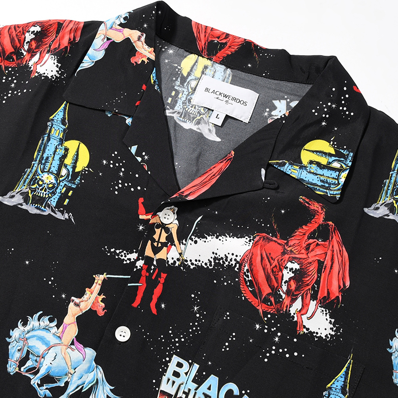 HEAVY METAL ALOHA SHIRT -BLACK-