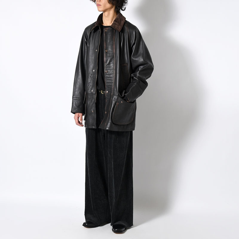 HORSE RIDING JACKET Indian Lamb Leather -BRICK×BLACK-